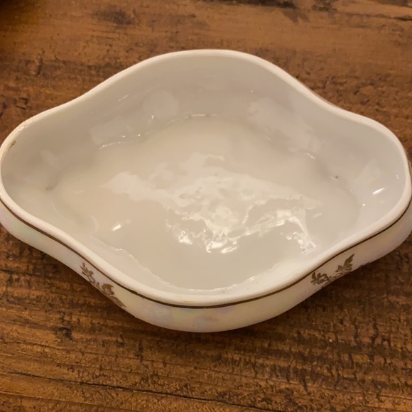 Vintage Jewelery trinket fine China. Signed E. S. Germany gilt - Picture 5 of 5